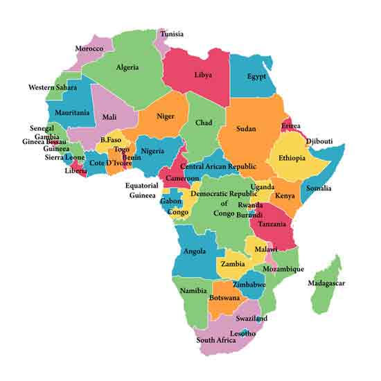 Karte Von Afrika Lander In Afrika